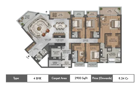 4 BHK 2900 sq ft
