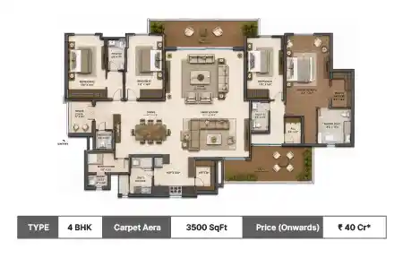 4 BHK 3500 sq ft